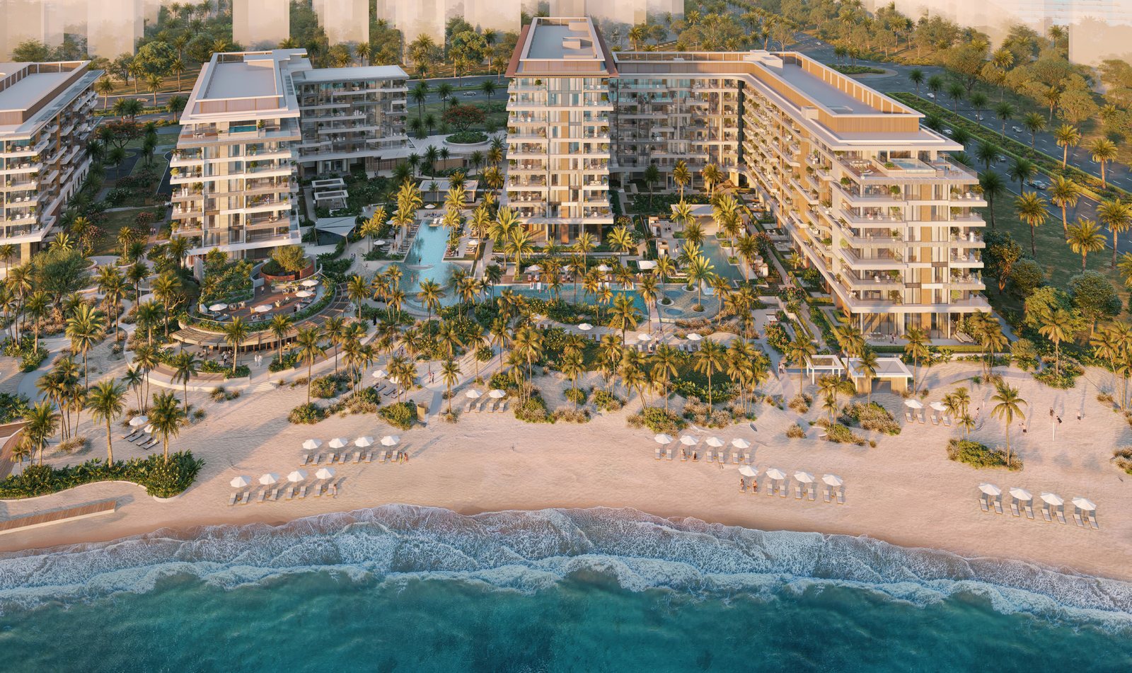 Render of Ellington Sands on the beach, Island A, Dubai Islands